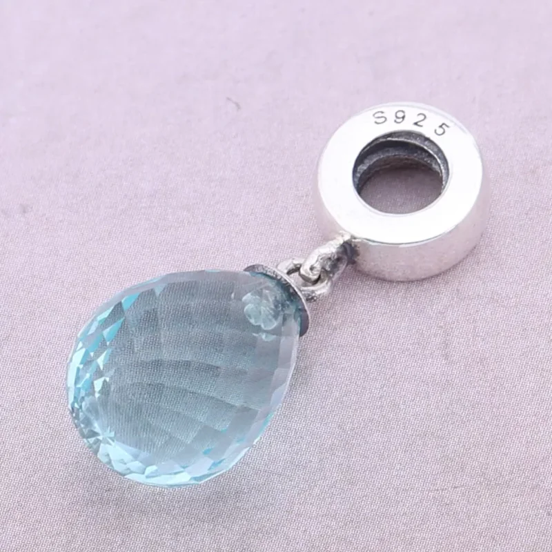 (immagine per) Charm con pendente Goccia Sfaccettata Azzurra - 791602CLB - Charm | PANDORA - Visualizza 2