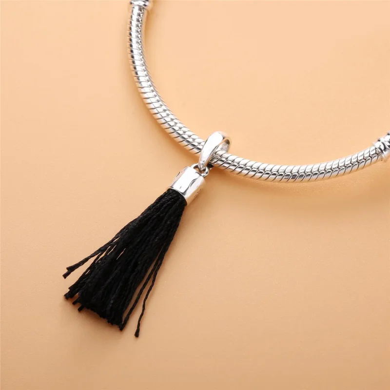 (immagine per) Charm pendenti PANDORA, charm pendente nappa nera, 797212CBK - Visualizza 4