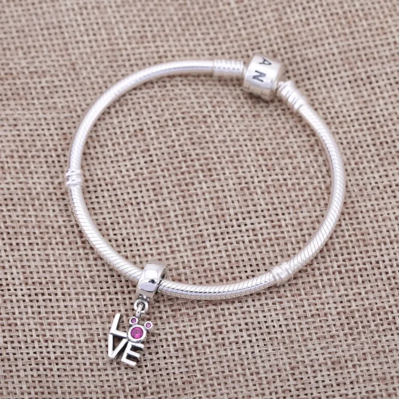 (immagine per) Charm pendenti PANDORA, disney, mickey love silver dangle with red cubic zirconi - Visualizza 2