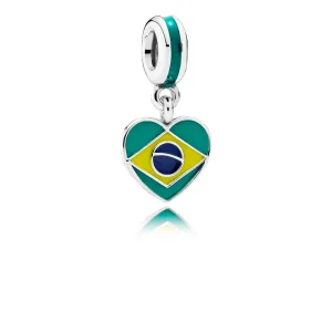 (immagine per) Charm pendenti PANDORA, brazil heart flag, 791911ENMX