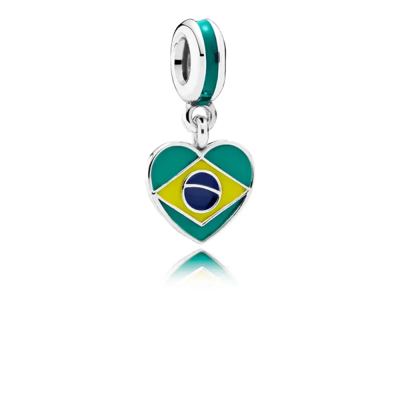 (immagine per) Charm pendenti PANDORA, brazil heart flag, 791911ENMX