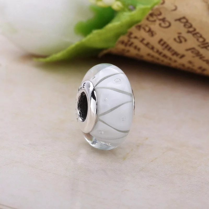 (immagine per) Charm in Vetro di Murano Zig-Zag Bianco - 790921 - Charm | PANDORA - Visualizza 2