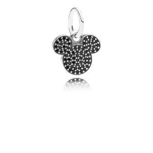 (immagine per) Charm pendenti PANDORA, disney, mickey pave silver dangle with black crystal, 791446NCK