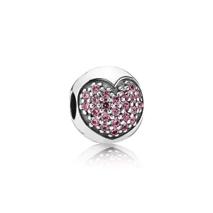 (immagine per) Clip Cuore in Pavé Rosa - Pandora IT