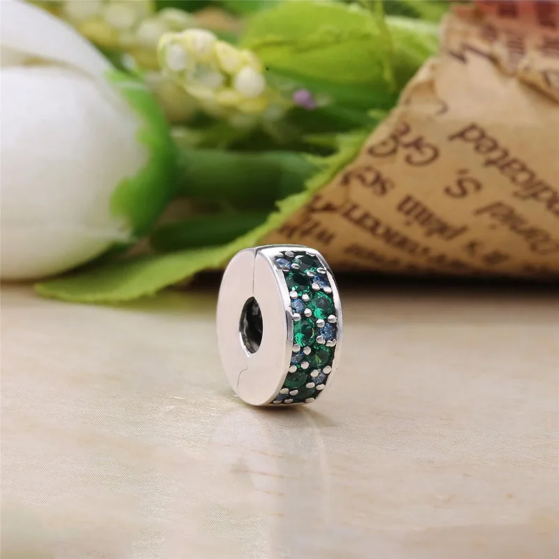 (immagine per) Clip Eleganza Luccicante Mosaico Color Turchese - Pandora IT - Visualizza 2