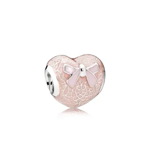 (immagine per) Cuore con Fiocco Rosa & Pizzo - Pandora IT