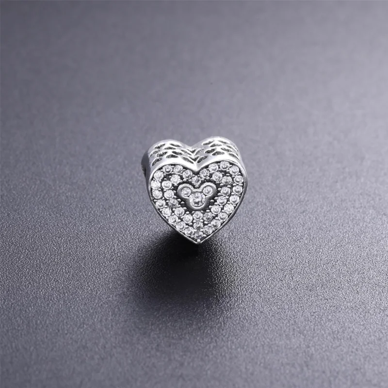 (immagine per) Disney, Charm PANDORA Cuore Scintillante di Mickey Mouse e Minnie - Visualizza 2
