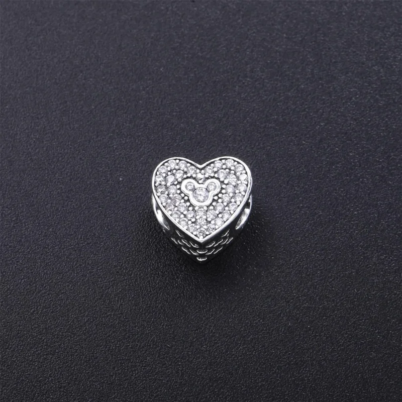 (immagine per) Disney, Charm PANDORA Cuore Scintillante di Mickey Mouse e Minnie - Visualizza 3