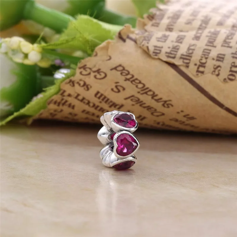 (immagine per) Distanziatore Cuori Brillanti Rosa - 791252CZS - Charm | PANDORA - Visualizza 2
