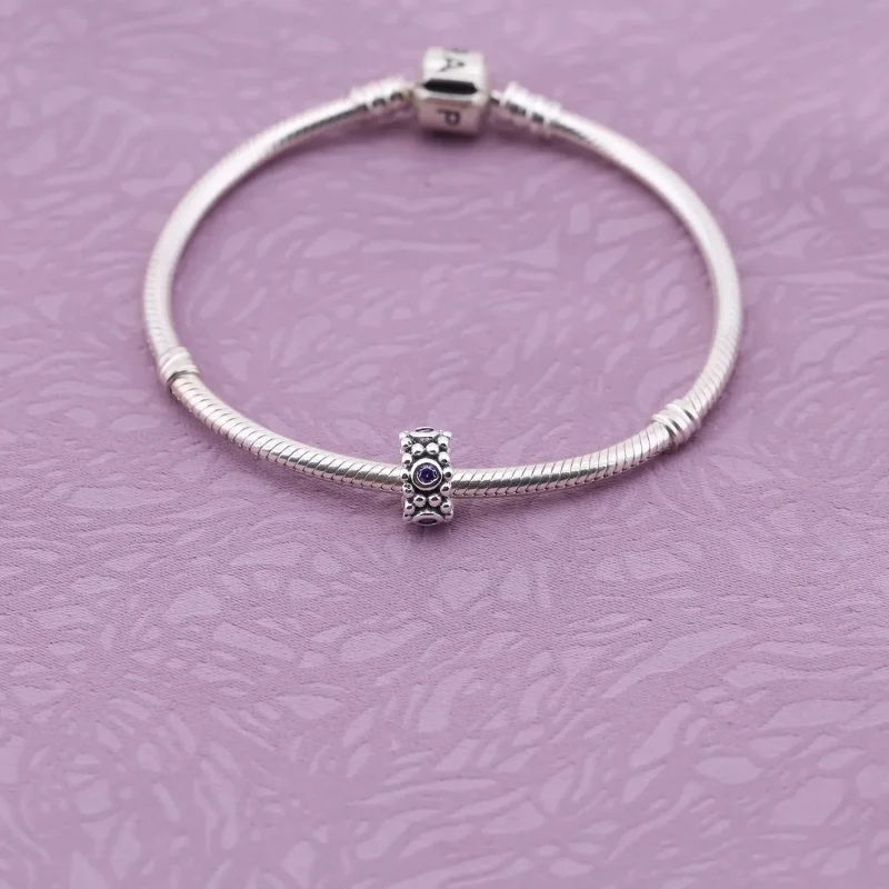 (immagine per) Distanziatore Gioco di Cerchi Viola - 791122ACZ - Charm | PANDORA - Visualizza 2