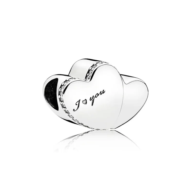 (immagine per) Charm PANDORA Due Cuori - Visualizza 2