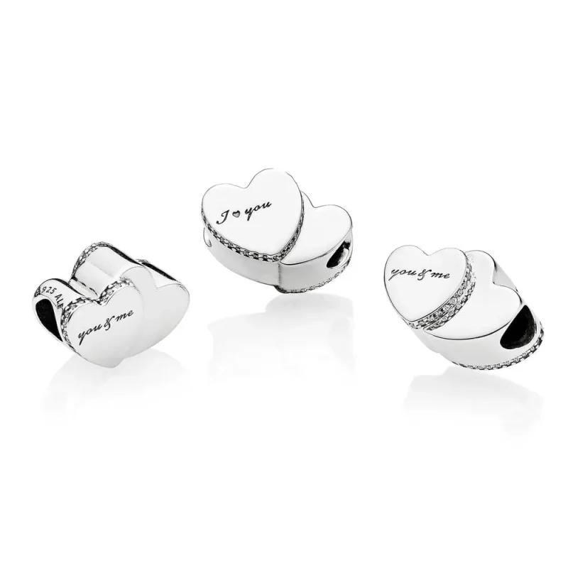 (immagine per) Charm PANDORA Due Cuori - Visualizza 3