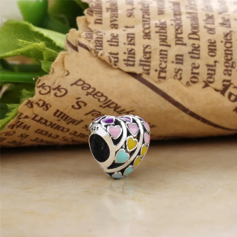 (immagine per) Charm PANDORA Cuori Arcobaleno - Visualizza 3