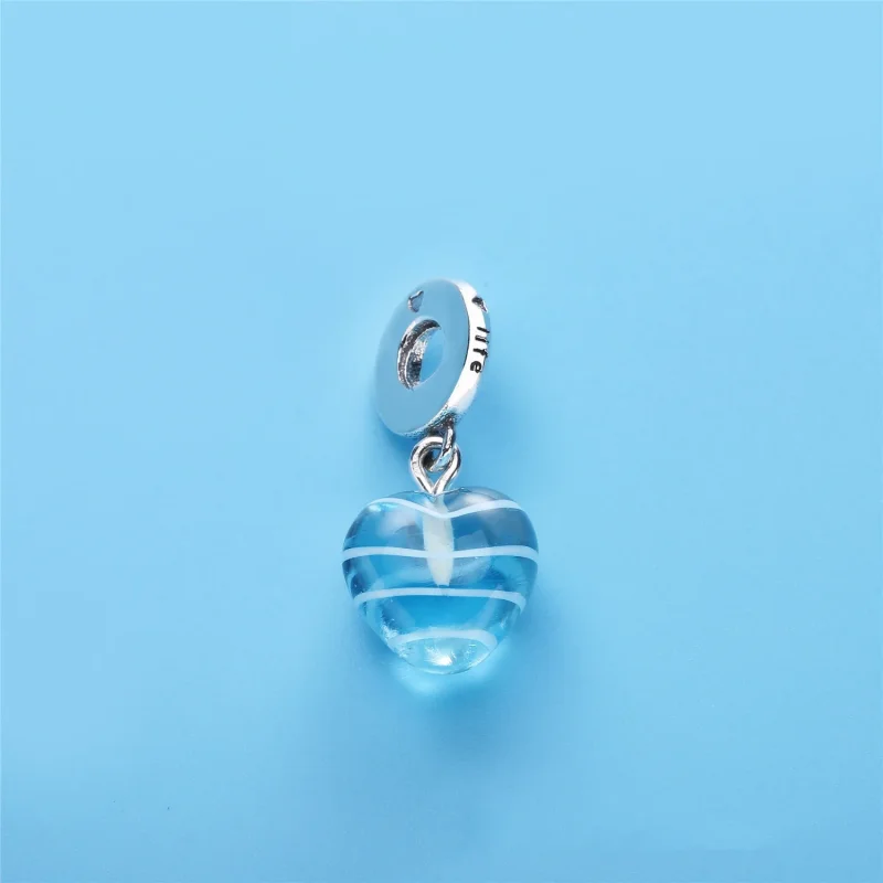 (immagine per) Charm Pendente PANDORA Cuore Nastro Blu - Visualizza 2