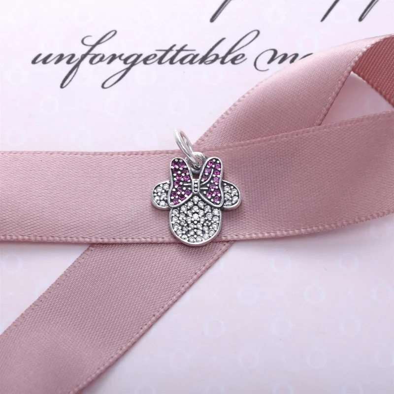 (immagine per) Charm pendenti PANDORA, disney, minnie pave silver dangle with clear and red cub - Visualizza 2