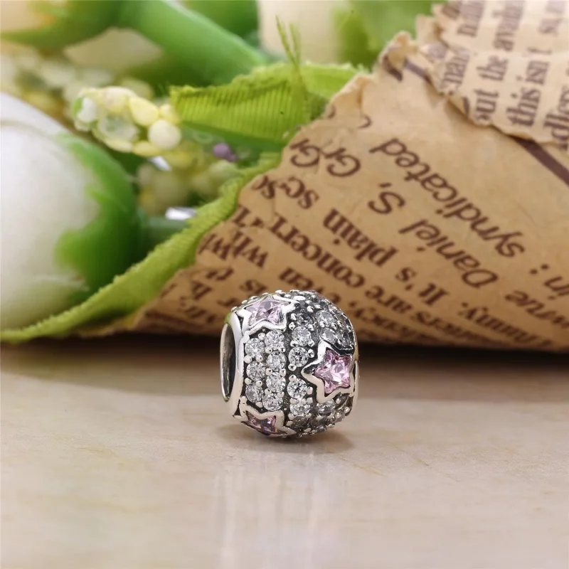 (immagine per) Sfera in Pavé Rosa Segui le Stelle - 791382PCZ - Charm | PANDORA - Visualizza 3