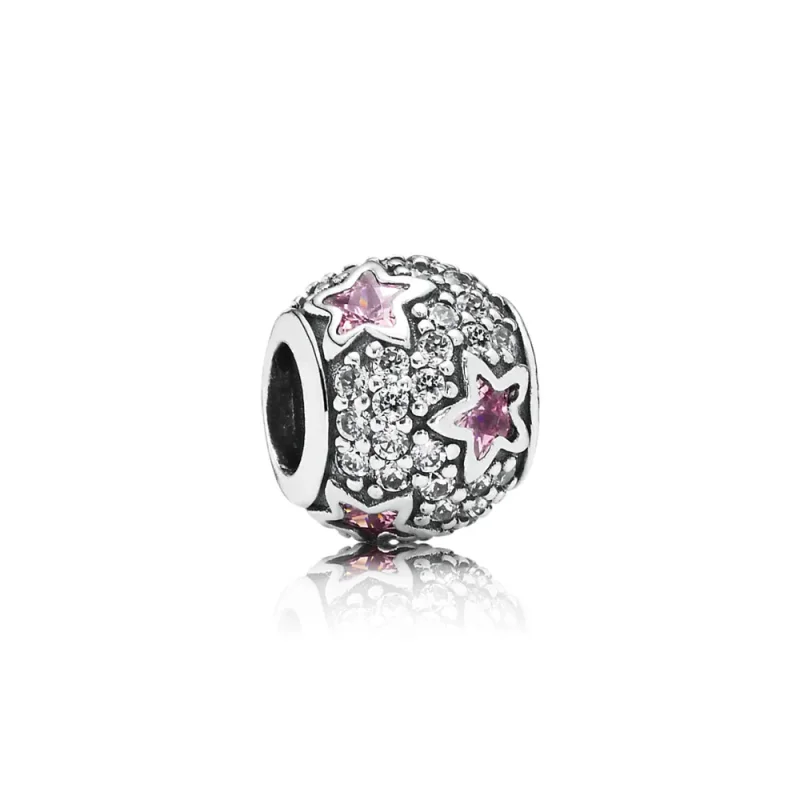 (immagine per) Sfera in Pavé Rosa Segui le Stelle - 791382PCZ - Charm | PANDORA