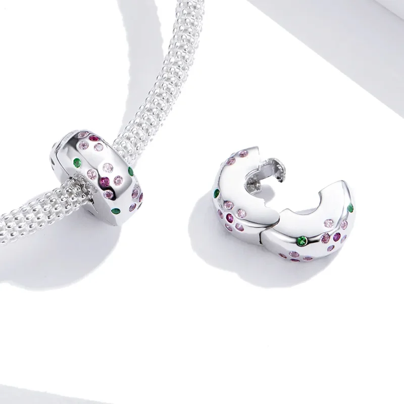 (immagine per) Charm Clip tipo Pandora Fiori contratti - BSC245 - Visualizza 2