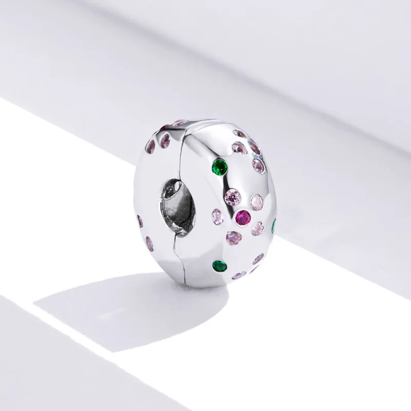 (immagine per) Charm Clip tipo Pandora Fiori contratti - BSC245 - Visualizza 3