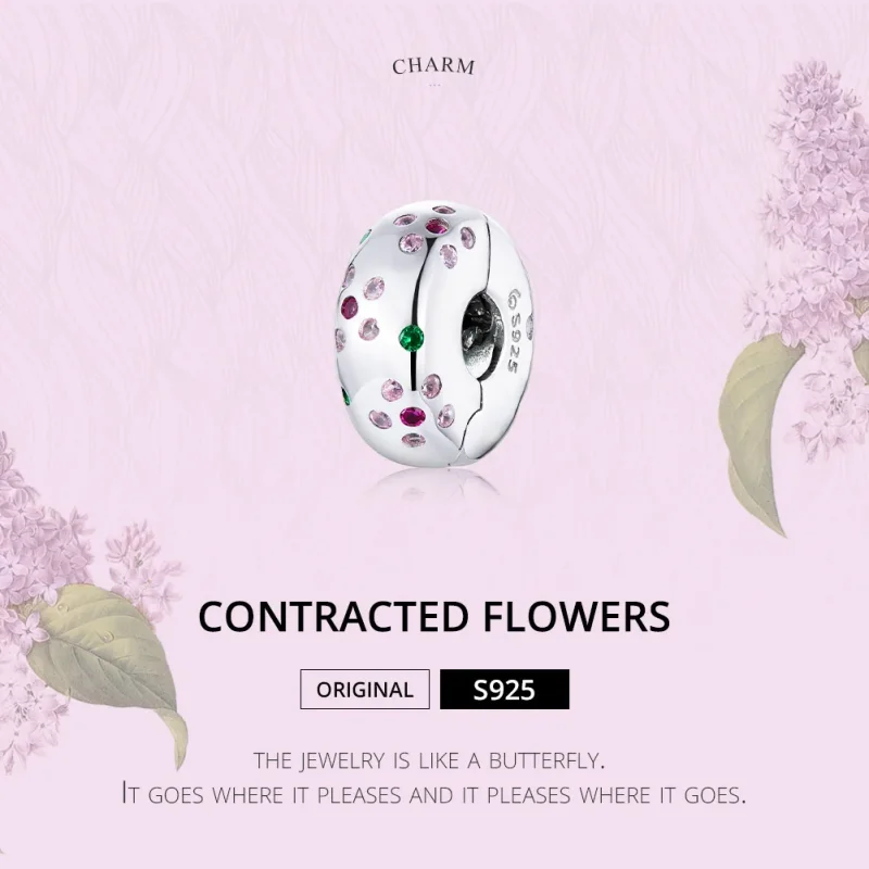 (immagine per) Charm Clip tipo Pandora Fiori contratti - BSC245 - Visualizza 6