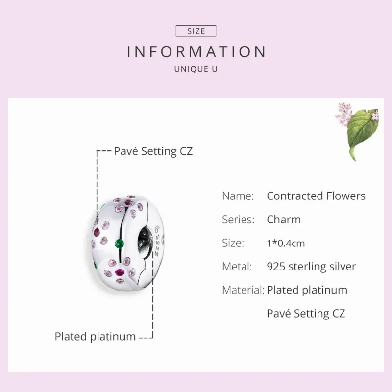 (immagine per) Charm Clip tipo Pandora Fiori contratti - BSC245 - Visualizza 7