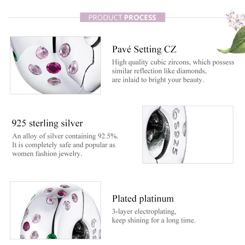 (immagine per) Charm Clip tipo Pandora Fiori contratti - BSC245 - Visualizza 8