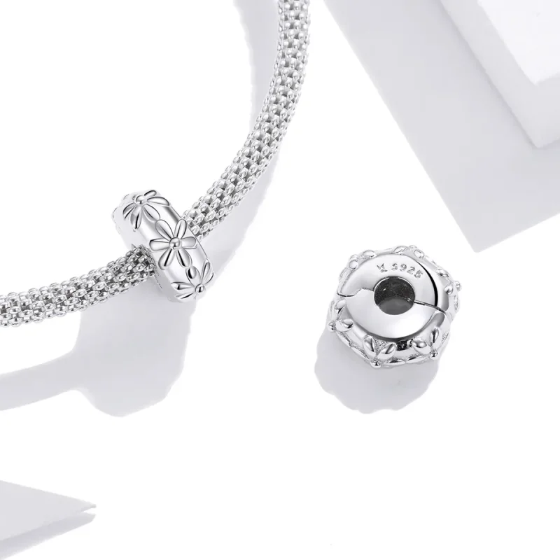 (immagine per) Charm Clip tipo Pandora Fiori Margherita - SCC1795 - Visualizza 4