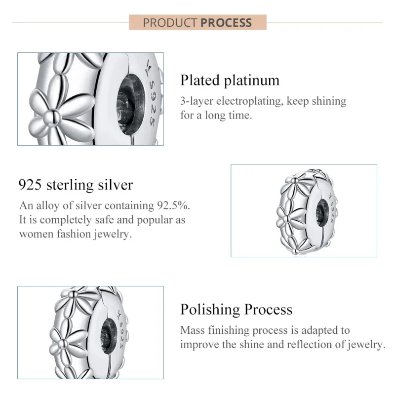 (immagine per) Charm Clip tipo Pandora Fiori Margherita - SCC1795 - Visualizza 7