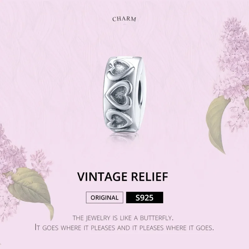 (immagine per) Charm Clip tipo Pandora Rilievo d'epoca - SCC1557 - Visualizza 6