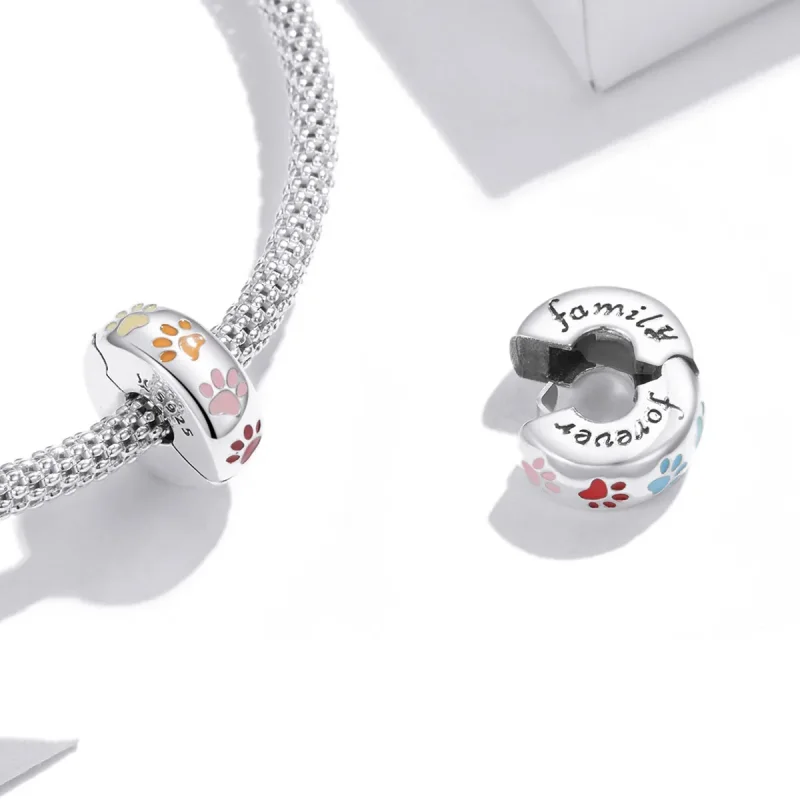 (immagine per) Charm Clip tipo Pandora Stampe di artigli colorati - SCC1850 - Visualizza 4