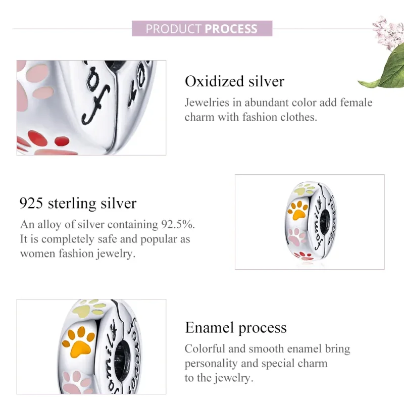 (immagine per) Charm Clip tipo Pandora Stampe di artigli colorati - SCC1850 - Visualizza 6