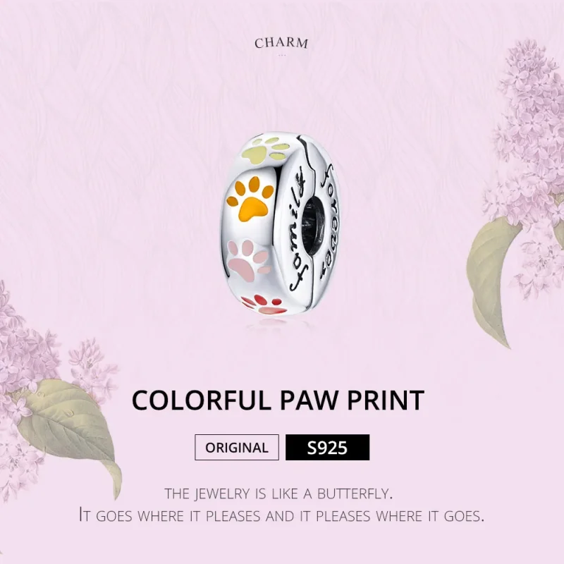 (immagine per) Charm Clip tipo Pandora Stampe di artigli colorati - SCC1850 - Visualizza 7