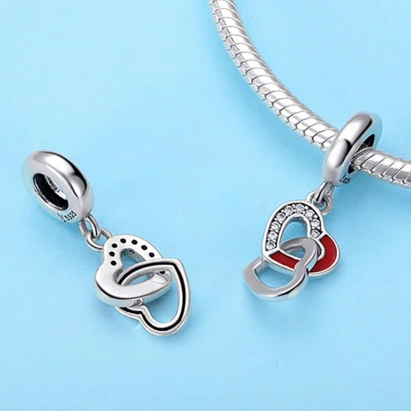 (immagine per) Charm Pendente tipo Pandora Cuore a cuore - SCC735 - Visualizza 2