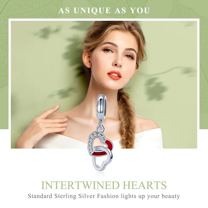 (immagine per) Charm Pendente tipo Pandora Cuore a cuore - SCC735 - Visualizza 6