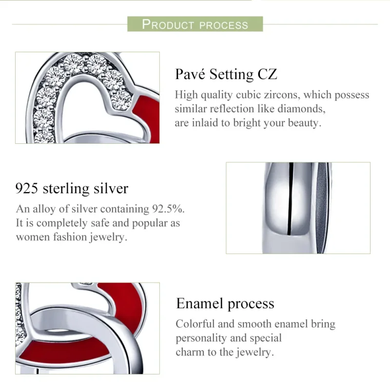 (immagine per) Charm Pendente tipo Pandora Cuore a cuore - SCC735 - Visualizza 7