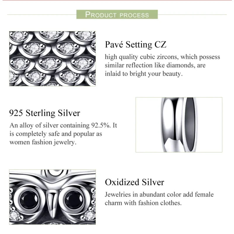 (immagine per) Charm Pendente tipo Pandora Adorabile gufo - SCC949 - Visualizza 7
