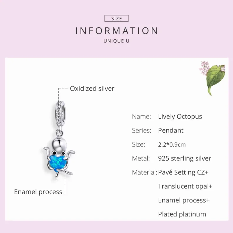 (immagine per) Charm Pendente tipo Pandora Adorabile polpo - SCC1831 - Visualizza 7