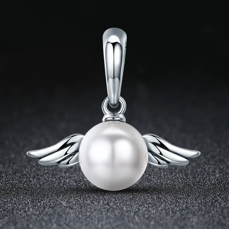 (immagine per) Charm Pendente tipo Pandora Ali d'angelo perla - SCC381 - Visualizza 2