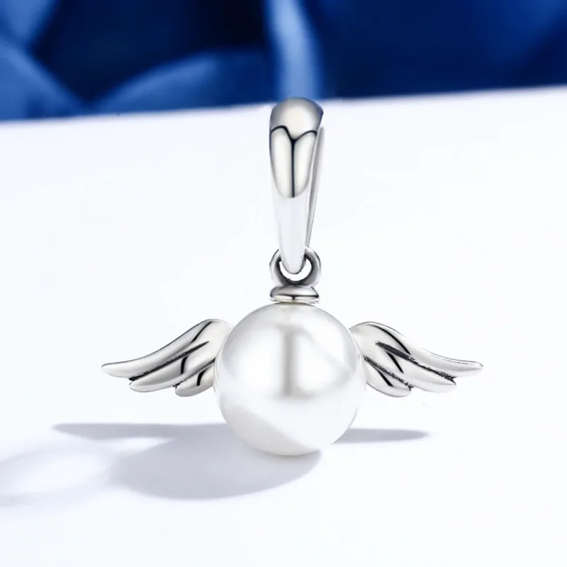 (immagine per) Charm Pendente tipo Pandora Ali d'angelo perla - SCC381 - Visualizza 3