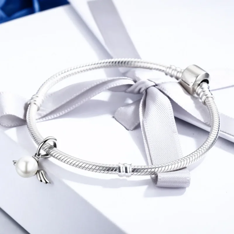 (immagine per) Charm Pendente tipo Pandora Ali d'angelo perla - SCC381 - Visualizza 4