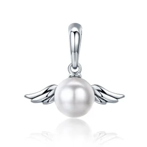 (immagine per) Charm Pendente tipo Pandora Ali d'angelo perla - SCC381