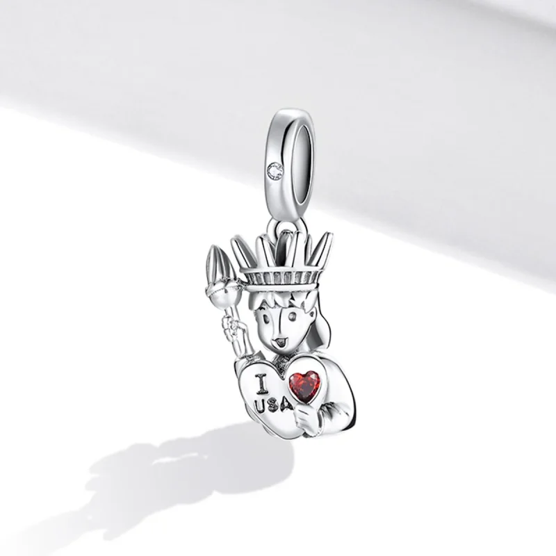 (immagine per) Charm Pendente tipo Pandora Amo gli Stati Uniti - SCC1883 - Visualizza 2