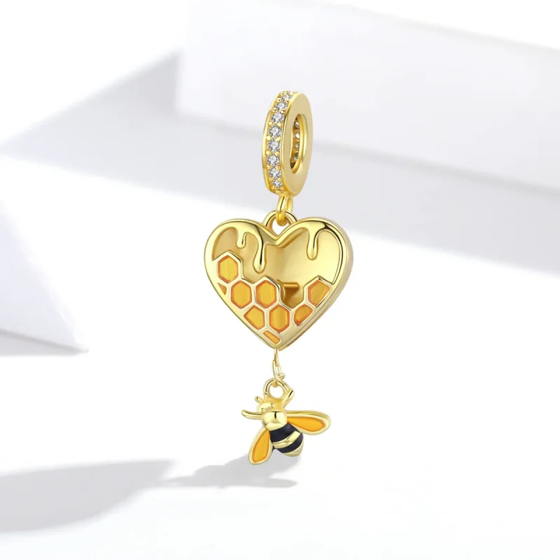 (immagine per) Charm Pendente tipo Pandora Amo il nido d'ape - SCC1714 - Visualizza 2