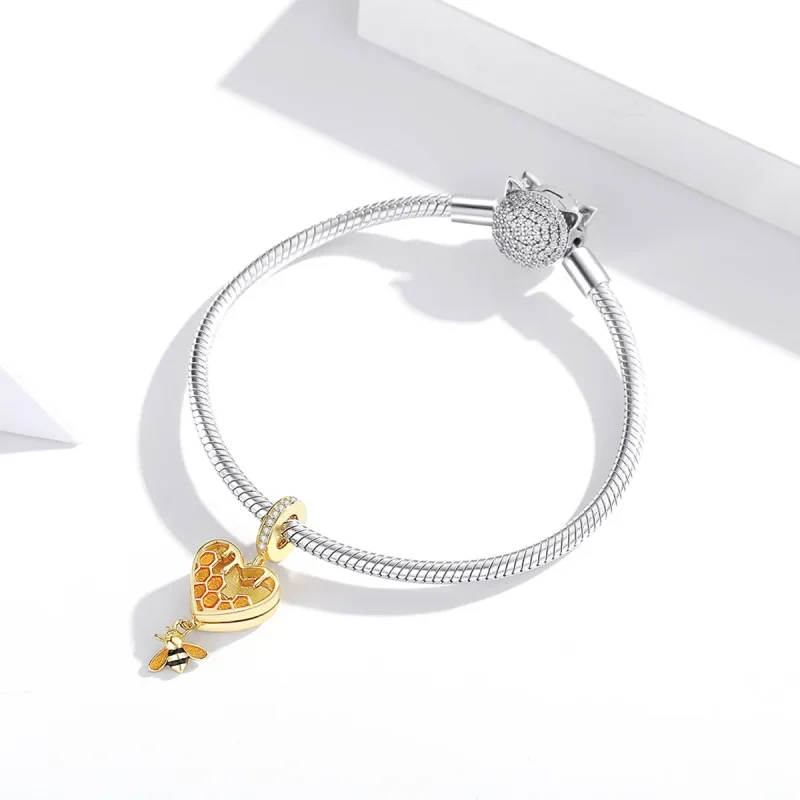 (immagine per) Charm Pendente tipo Pandora Amo il nido d'ape - SCC1714 - Visualizza 3