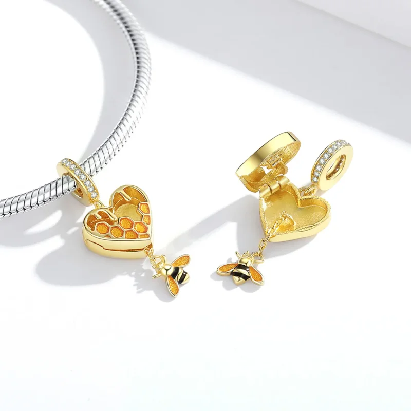 (immagine per) Charm Pendente tipo Pandora Amo il nido d'ape - SCC1714 - Visualizza 4