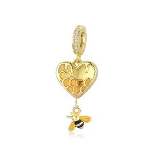 (immagine per) Charm Pendente tipo Pandora Amo il nido d'ape - SCC1714