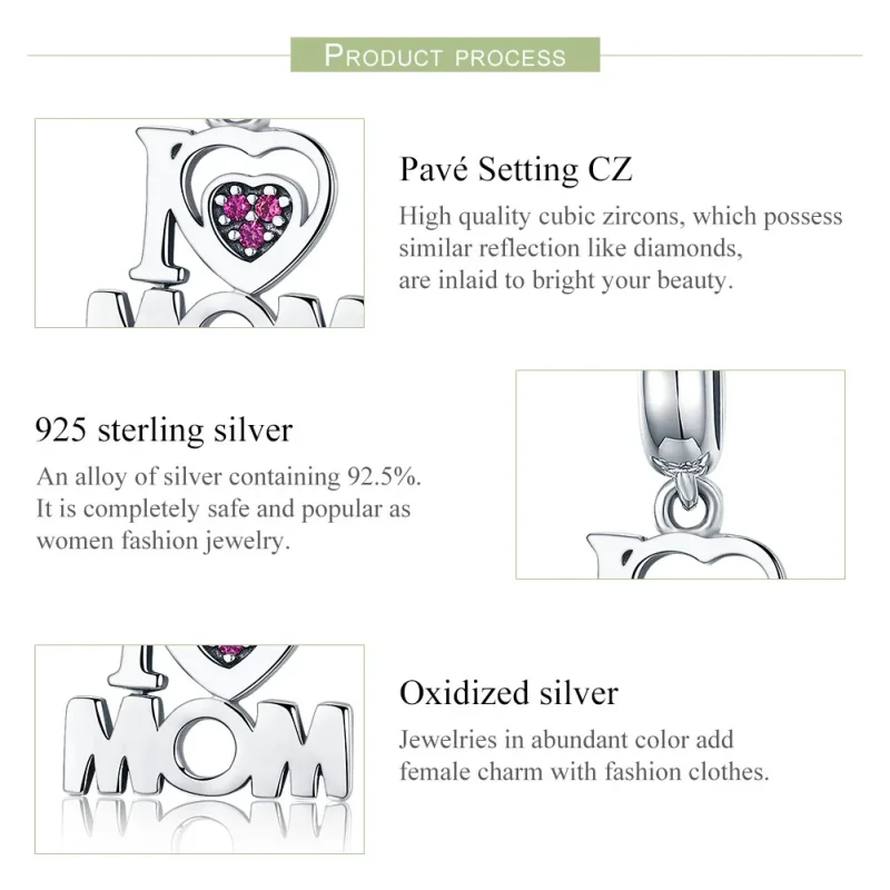 (immagine per) Charm Pendente tipo Pandora Amo la MAMMA - SCC420 - Visualizza 7
