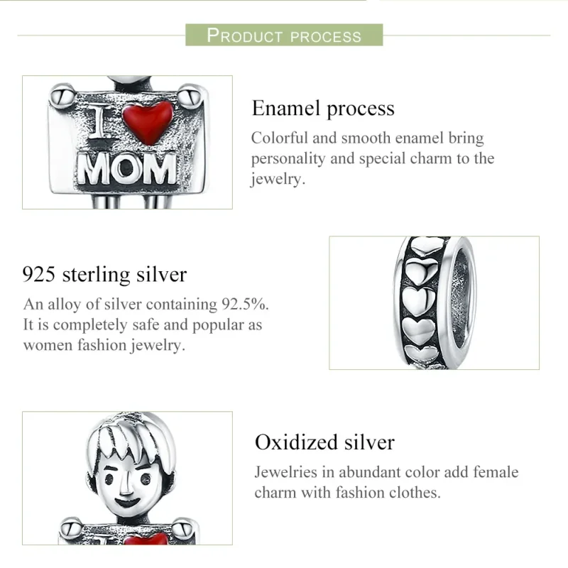 (immagine per) Charm Pendente tipo Pandora Amo la MAMMA - SCC691 - Visualizza 7