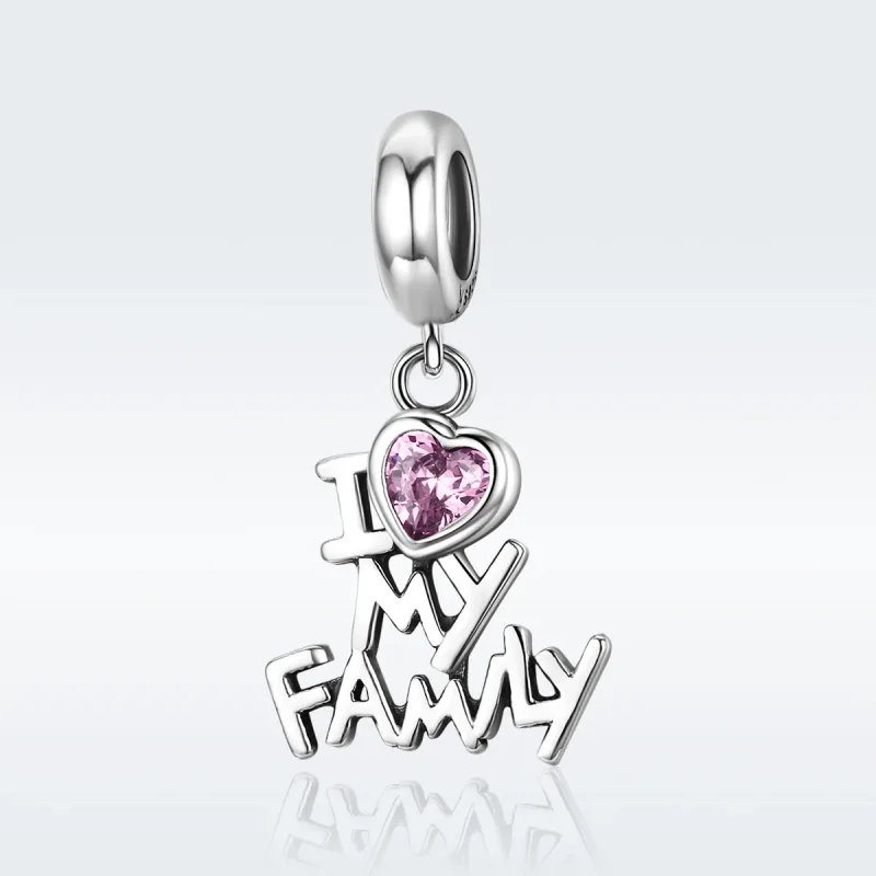 (immagine per) Charm Pendente tipo Pandora Amo la mia famiglia - SCC251 - Visualizza 2