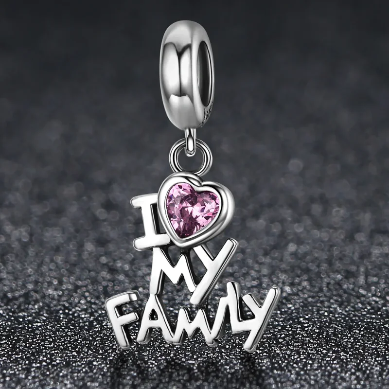 (immagine per) Charm Pendente tipo Pandora Amo la mia famiglia - SCC251 - Visualizza 3